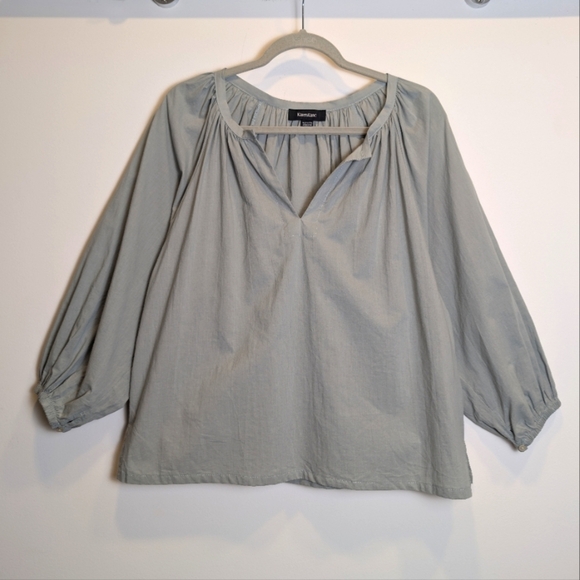 Karen Kane Slate Green Long Sleeve Peasant Blouse Size Small - Picture 3 of 8